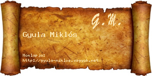 Gyula Miklós névjegykártya