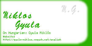 miklos gyula business card